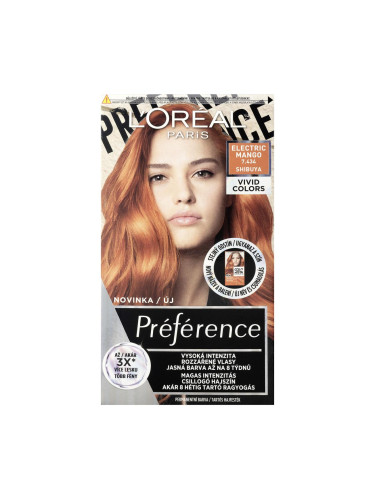 L'Oréal Paris Préférence Vivid Colors Боя за коса за жени 60 ml Нюанс 7.434 Electric Mango