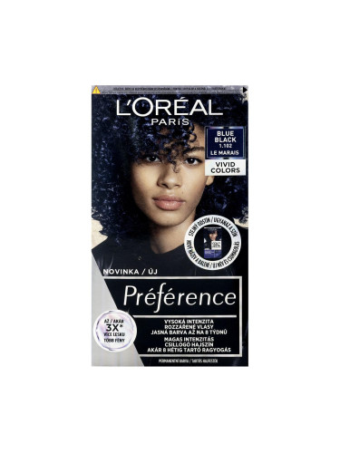 L'Oréal Paris Préférence Vivid Colors Боя за коса за жени 60 ml Нюанс 1.102 Blue Black