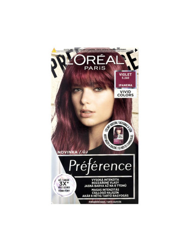L'Oréal Paris Préférence Vivid Colors Боя за коса за жени 60 ml Нюанс 5.260 Violet