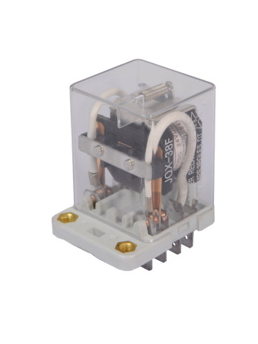 Реле електромагнитно JQX-38F, силово, бобина 24VDC, 250VAC, 40A, DPDT 2NO+2NC