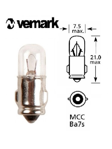 Автомобилна лампа, 12VDC, 2W, BA7S 19806
