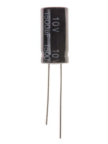 Кондензатор електролитен 1500uF, 10V, THT, ф10x20mm, Low ESR, нисък импеданс