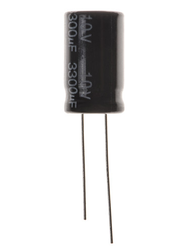 Кондензатор електролитен 3300uF, 10V, THT, ф13x21mm, Low ESR, нисък импеданс