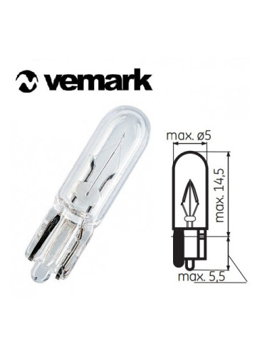 Автомобилна лампа, 24VDC, 1.12W, W1.2W, W2x4.6d