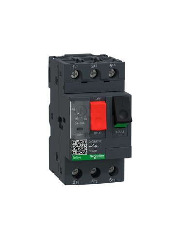Моторна термично-токова защита, GV2МЕ32, трифазна, 24-32A, SCHNEIDER ELECTRIC