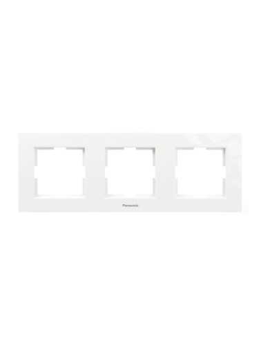 Тройна рамка (хоризонтална), 81x225mm, бялa, Karre Plus, Panasonic, WKTF0803-2WH