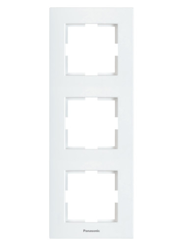 Тройна рамка, вертикална, 81x225mm, бяла, Karre Plus, Panasonic, WKTF0813-2WH