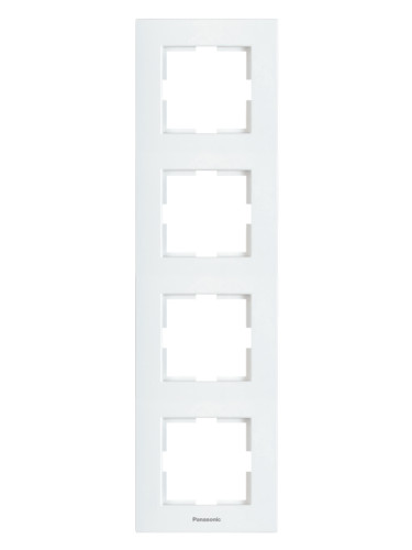 Четворна рамка (вертикална), 81x296mm, бяла, Karre Plus, Panasonic, WKTF0814-2WH