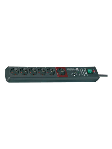 Разклонител със защита 19А, 6 гнезда, 3m кабел, с ключ, черен, Secure-Tec, Brennenstuhl 1159490966