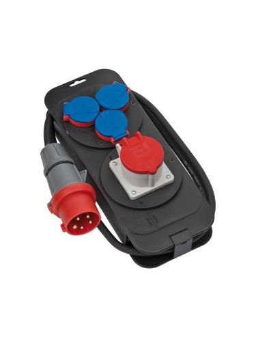 Разклонител CEE 1M 4-ка, IP44, влагозащитен, 2m, 400V, черен, Brennenstuhl, 1151600010