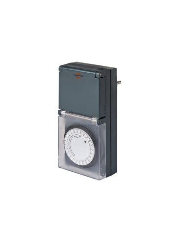 Таймер за контакт, механичен, 24-часов, MZ-44DE, 220VAC, 16A, 3500W, IP44, черен, Brennenstuhl, 1506460