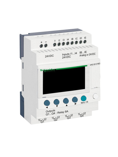 Реле програмируемо SR2B121BD, 24VDC, 8 входа, 4 изхода, DIN