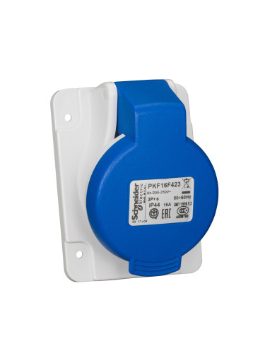 Индустриален съединител, контакт, монофазен, 16A, 250VAC, 2P+E, SCHNEIDER PKF16F423