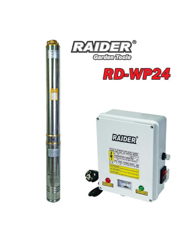 Сондажна водна помпа, турбинна, RAIDER RD-WP24, 1100W, 1 1/4", 86 м напор