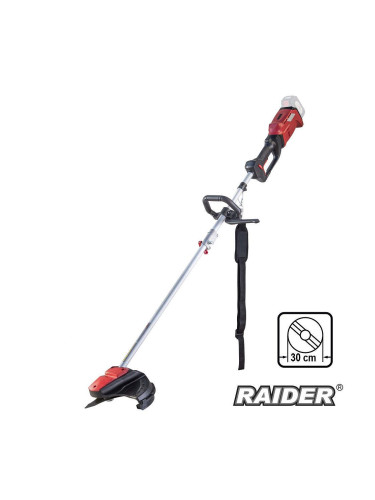 Коса / Тример акумулаторен, безчетков, с нож и корда, сгъваем, 300 мм, RAIDER R20 RDP-SBBC20 Solo