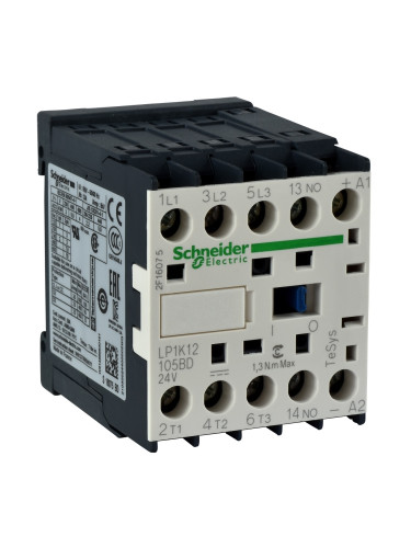 Контактор LP1K090085BD, 4-полюсен, 2xNO+2xNC, 9A, 24VDC