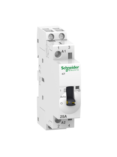 Контактор A9C21132, 2-полюсен, 2xNO, 24VAC, 25A, 500VAC