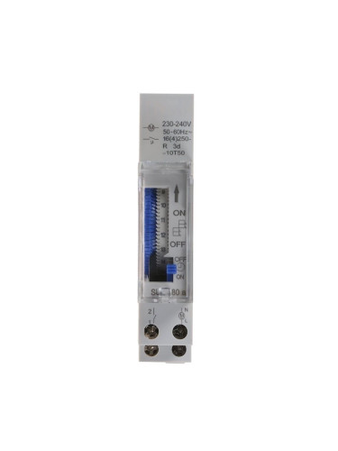 Таймер SUL-180A, цикличен, 230VAC, 0-24h, NO, DIN, 16A/250VAC