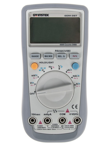 Мултицет GDM-397, Дигитален, LCD(4000), Vdc/Vac/Adc/Aac/Ohm/F/Hz/C°, RS232 изход
