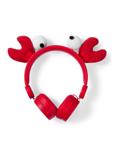 Слушалки с магнитни уши и очи на рак Chrissy Crab, жак 3.5mm, 85dB, 1.2m, червени, HPWD4000GY, NEDIS
