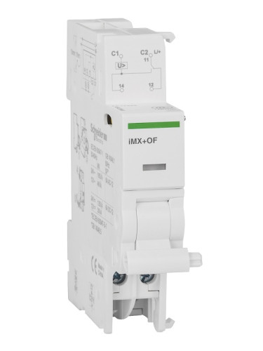 Независим изключвател, 12-24VAC, 12-24VDC, iC60, iMX+OF, DIN шина, A9A26948, Schneider