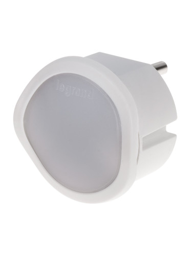 LED нощна лампа за контакт със сензор за включване при мрак, бяла, димируема, LEGRAND 50676