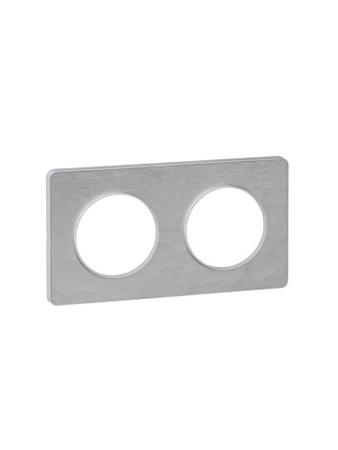 Декоративна рамка, двойна, драскан алуминий/бял, PC/алуминий, S520804K