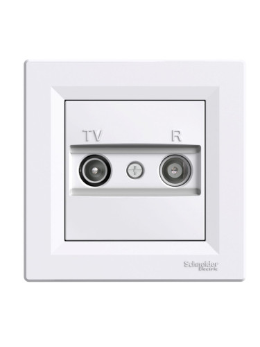 Розетка двойна, TV, радио, за вграждане, цвят бял, EPH3300121
