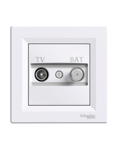 Розетка двойна, F конектор, TV, за вграждане, цвят бял, EPH3400121