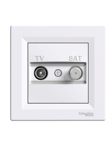 Розетка двойна, F конектор, TV, за вграждане, цвят бял, EPH3400421