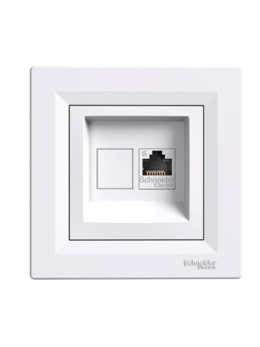 Розетка единична, RJ45 (cat. 6), за вграждане, цвят бял, EPH4700121