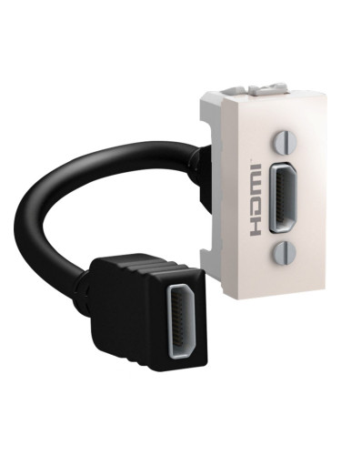 Розетка HDMI, единична, HDMI, за вграждане, слонова кост, MGU3.430.25