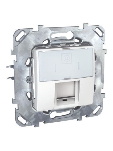 Розетка единична, RJ45, за вграждане, цвят бял, MGU50.411.18Z