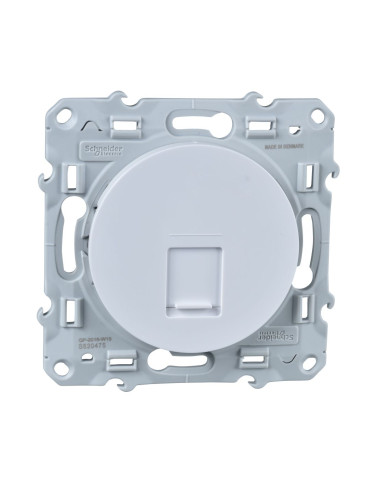 Розетка за компютър, единична, RJ45, за вграждане, бял, S520475