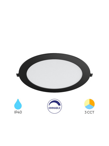 LED панел за вграждане, 18W, 230VAC, 1800lm, 3 в 1 цвята, ф205mm, BP01-91881, Braytron
