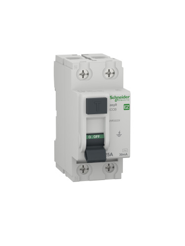 Дефектнотокова защита, 2P, 25A, 30mA, EZ9R32225, Schneider