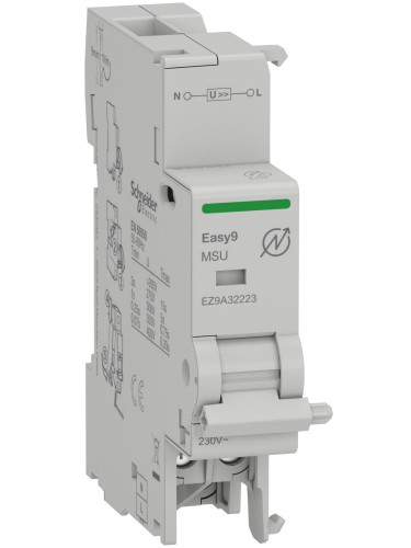 Максимално напреженов изключвател, 1P+N, 230VAC, Easy9, MSU, DIN шина, EZ9A32223, SCHNEIDER