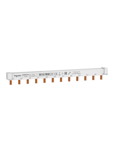 Гребен захранващ 3P, 63A, 12 пера, 220mm, EZ9XPH312, Schneider Electric