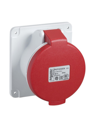 Индустриален съединител, контакт, трифазен, 32A, 380~415VAC, 3P+N+Е, SCHNEIDER PKF32G435