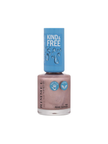 Rimmel London Kind & Free Лак за нокти за жени 8 ml Нюанс 160 Pearl Shimmer