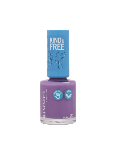 Rimmel London Kind & Free Лак за нокти за жени 8 ml Нюанс 167 Lilac Love