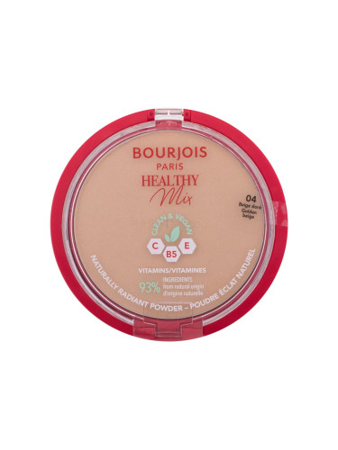BOURJOIS Paris Healthy Mix Clean & Vegan Naturally Radiant Powder Пудра за жени 10 гр Нюанс 04 Golden Beige