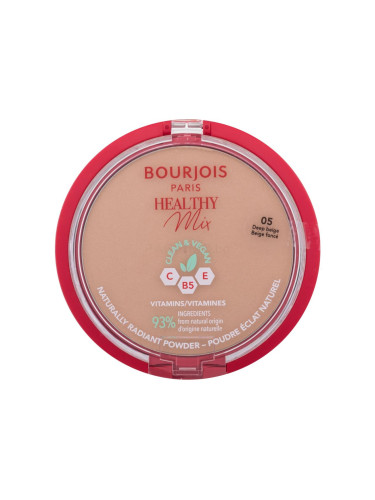 BOURJOIS Paris Healthy Mix Clean & Vegan Naturally Radiant Powder Пудра за жени 10 гр Нюанс 05 Deep Beige