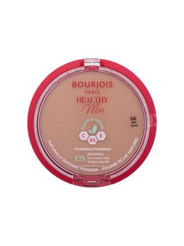 BOURJOIS Paris Healthy Mix Clean & Vegan Naturally Radiant Powder Пудра за жени 10 гр Нюанс 06 Honey