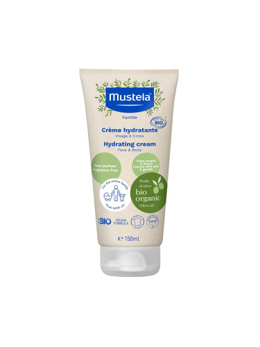 Mustela Bio Organic Хидратиращ крем за лице и тяло 150 ml