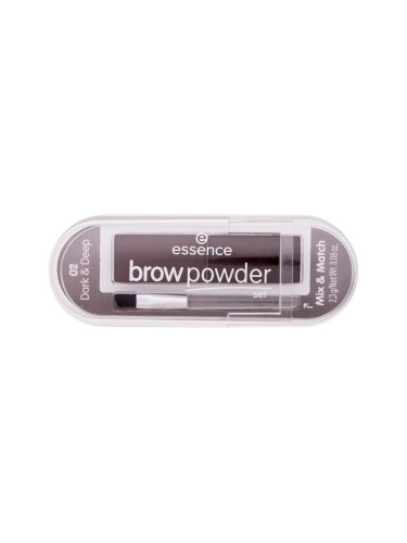 Essence Brow Powder Set Пудра за вежди за жени 2,3 гр Нюанс 02 Dark & Deep