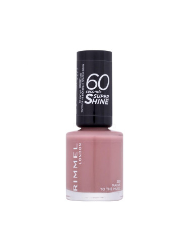 Rimmel London 60 Seconds Super Shine Лак за нокти за жени 8 ml Нюанс 230 Mauve To The Music