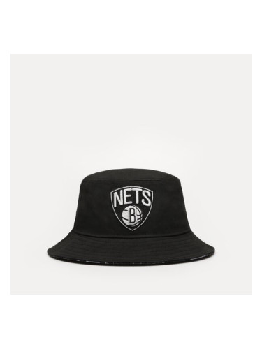 New Era Идиотка Print Infill Bucket Nets Brooklyn Nets мъжки Аксесоари Bucket hat 60298687 Черен