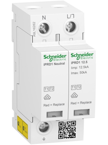 Катоден отводител A9L16282, 1P+N, 350VAC, <1.5kV, 20kA, 50kA, DIN