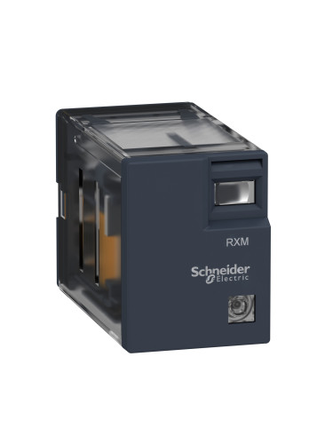 Реле електромагнитно RXM2LB2BD, бобина 24VDC, 5A, 250VAC, 2PDT, 2xNO+2xNC, LED